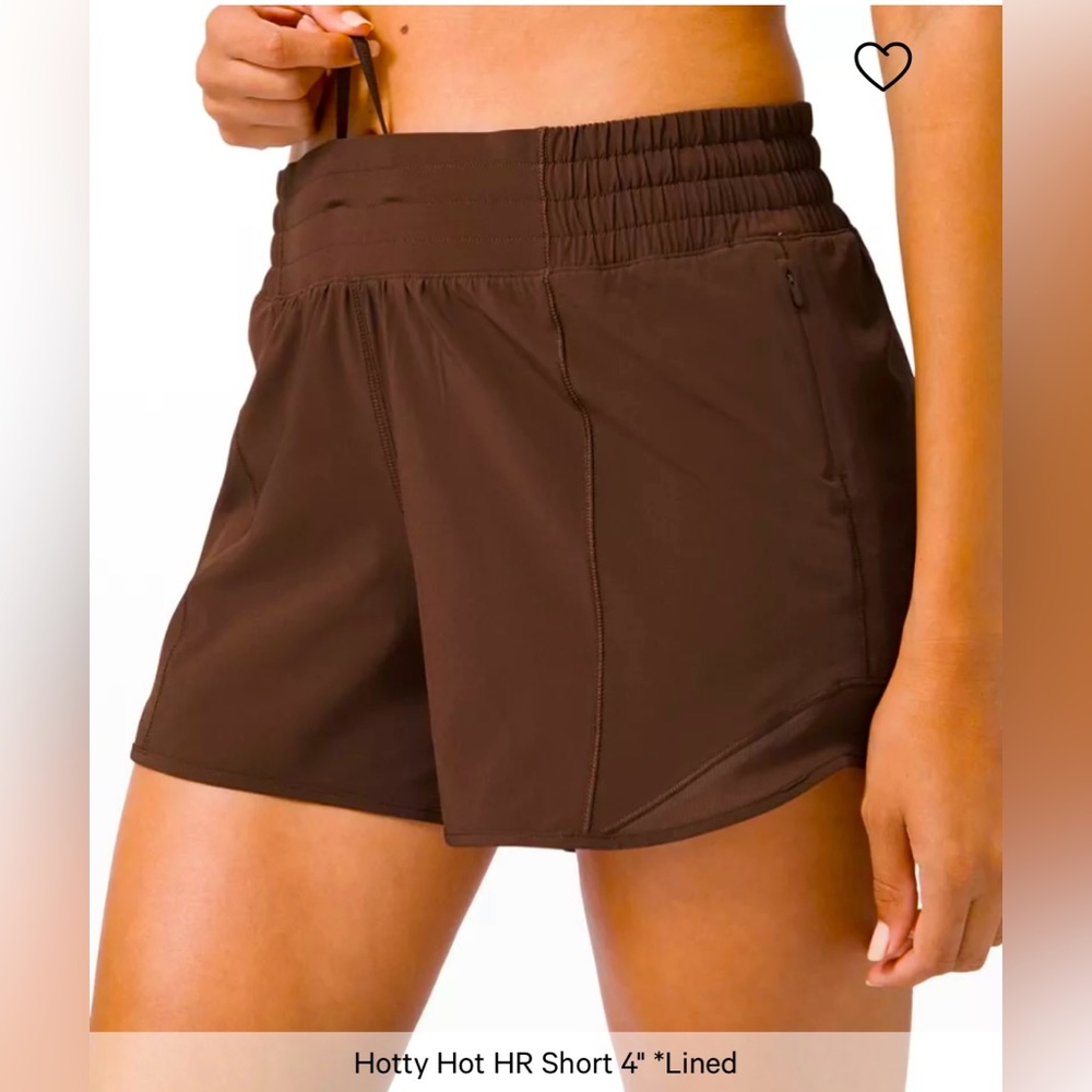 NWT Lululemon Hotty Hot 4” High Rise Waist Lined Shorts drawstring pocket 6